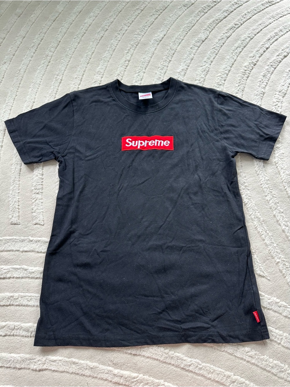 Supreme | Embroidered Black Box Logo Tee
